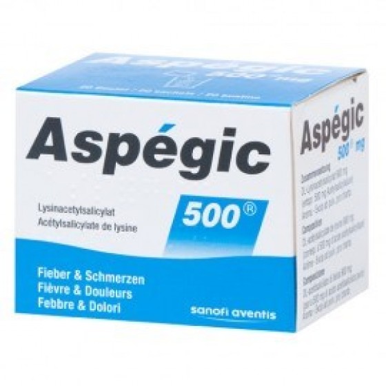 Aspegic 500, 900 mg x 20 pa³ sol oral saq